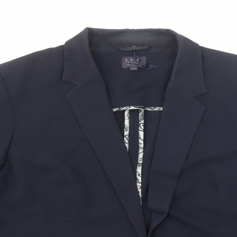 Marks and Spencer Womens Blue Jacket Blazer Size 20 Hook & Eye