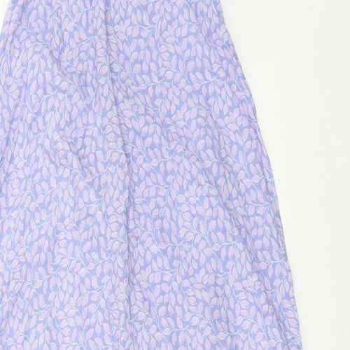 Zara Womens Purple Floral Viscose Maxi Size S V-Neck Button