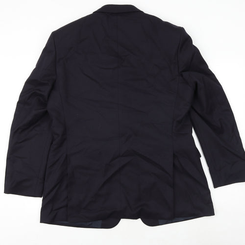 DAKS Mens Black Wool Jacket Suit Jacket Size 42 Regular