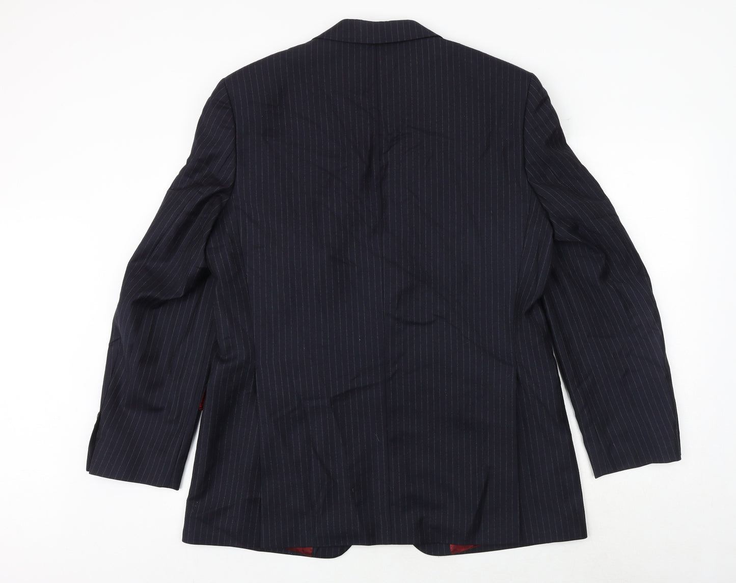 NEXT Mens Blue Striped Wool Jacket Suit Jacket Size 42 Regular