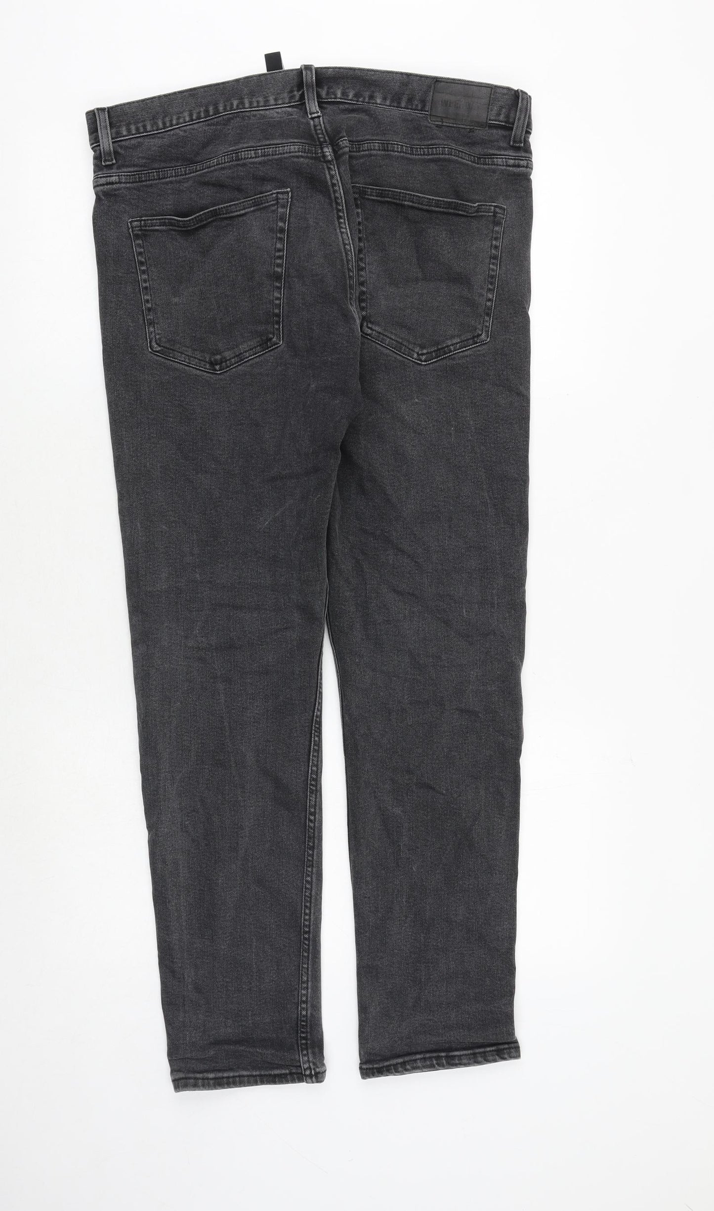 Weekday Mens Grey Cotton Skinny Jeans Size 32 in Regular Button