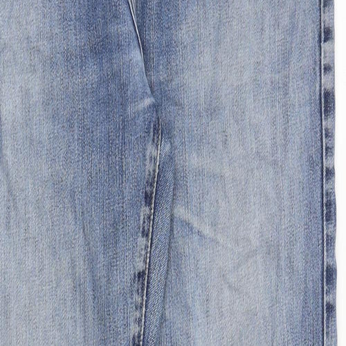 Jaeger Mens Blue Cotton Straight Jeans Size 34 in Regular Zip