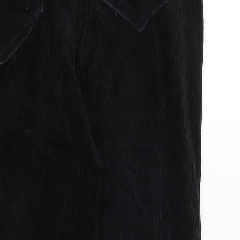 H&M Womens Black Cotton Trousers Size 10 Regular Zip