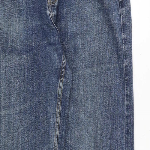 BHS Mens Blue Cotton Straight Jeans Size 32 in Regular Zip
