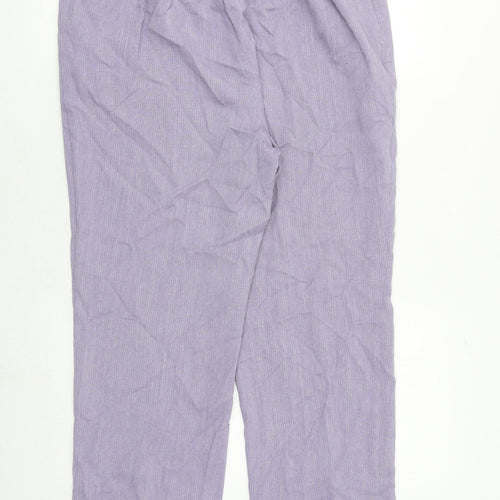 Marks and Spencer Womens Purple Polyester Dress Pants Trousers Size 16 Regular