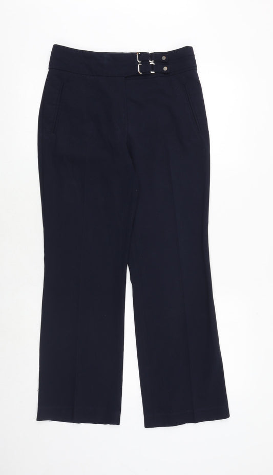 Per Una Womens Blue Polyester Dress Pants Trousers Size 8 Regular Zip