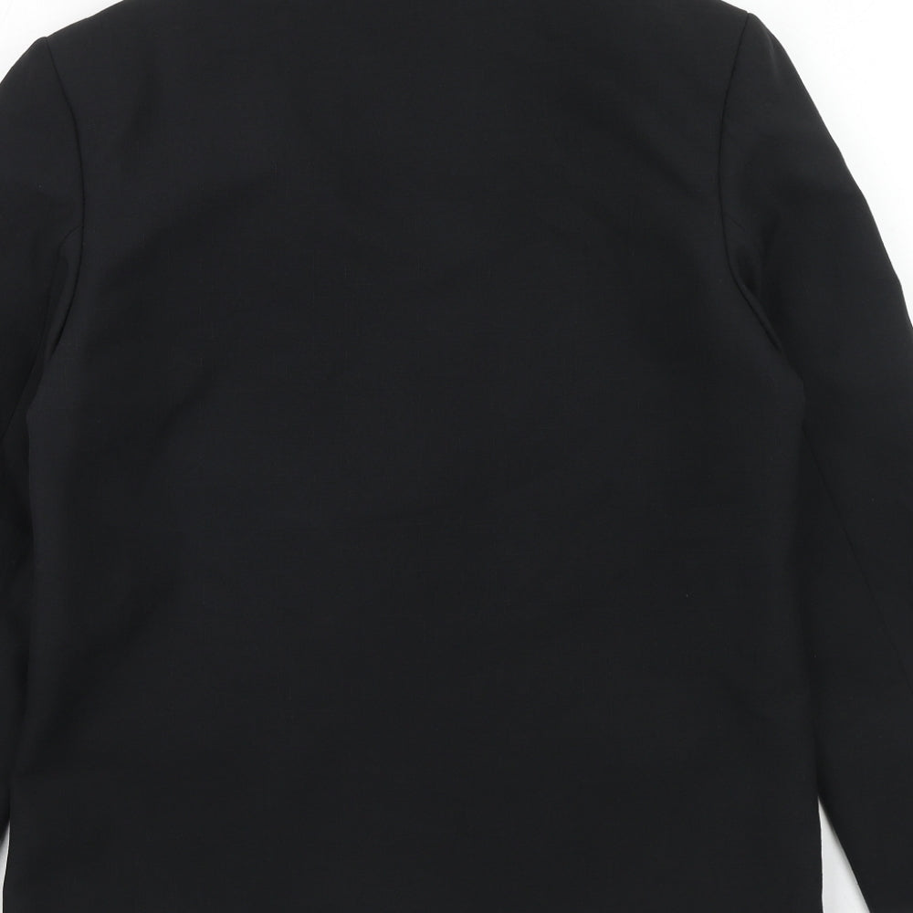 David Barry Womens Black Polyester Jacket Blazer Size 12