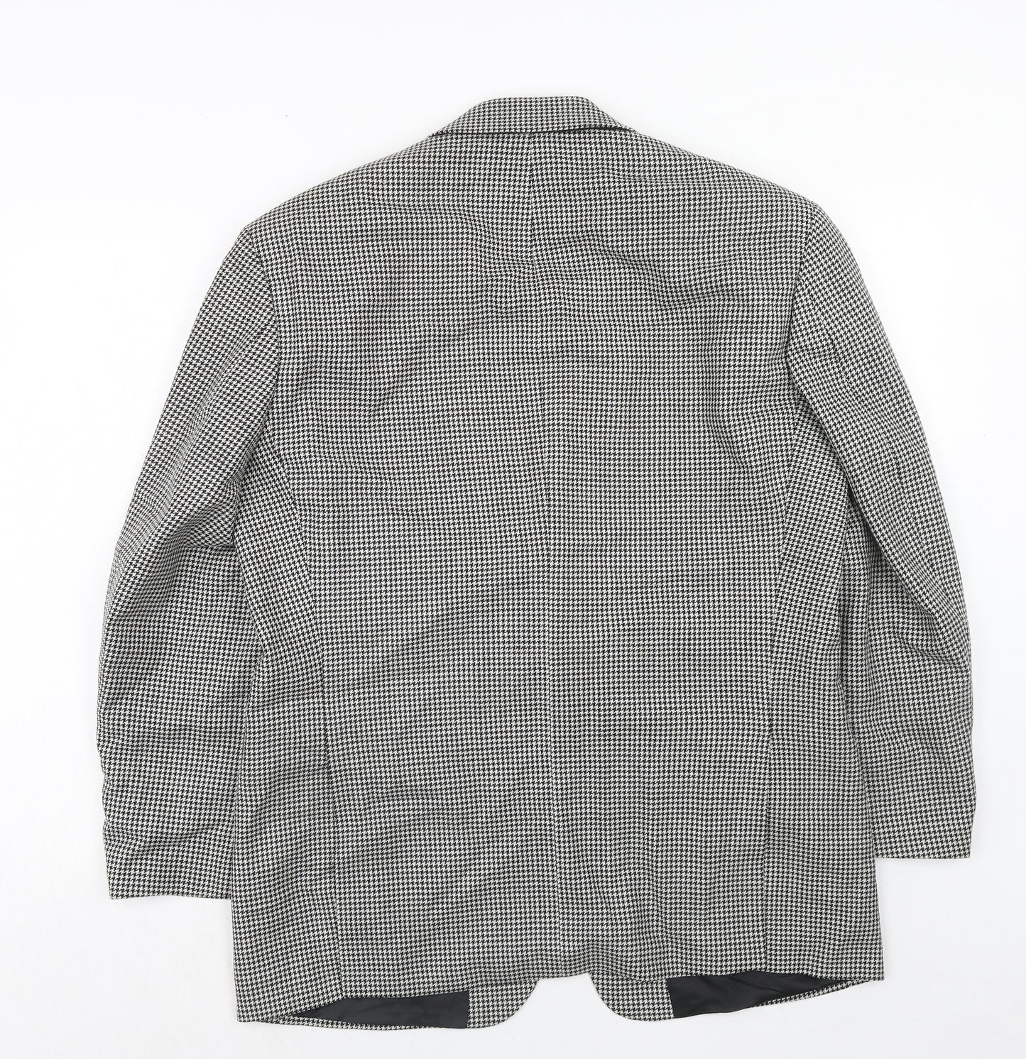 Marks and Spencer Mens Black Houndstooth Wool Jacket Suit Jacket Size 40 Regular