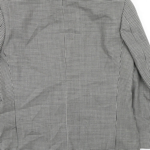Marks and Spencer Mens Black Houndstooth Wool Jacket Suit Jacket Size 40 Regular
