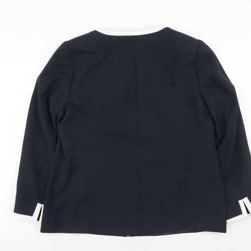 Classics Womens Blue Jacket Blazer Size 20 Zip - Contrasting Trim
