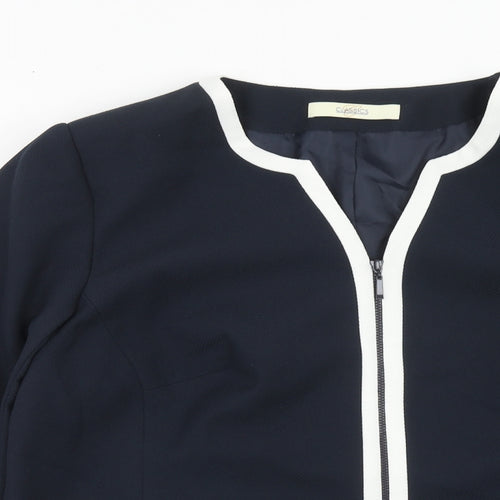 Classics Womens Blue Jacket Blazer Size 20 Zip - Contrasting Trim