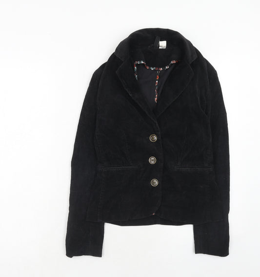 NEXT Womens Black Cotton Jacket Blazer Size 8