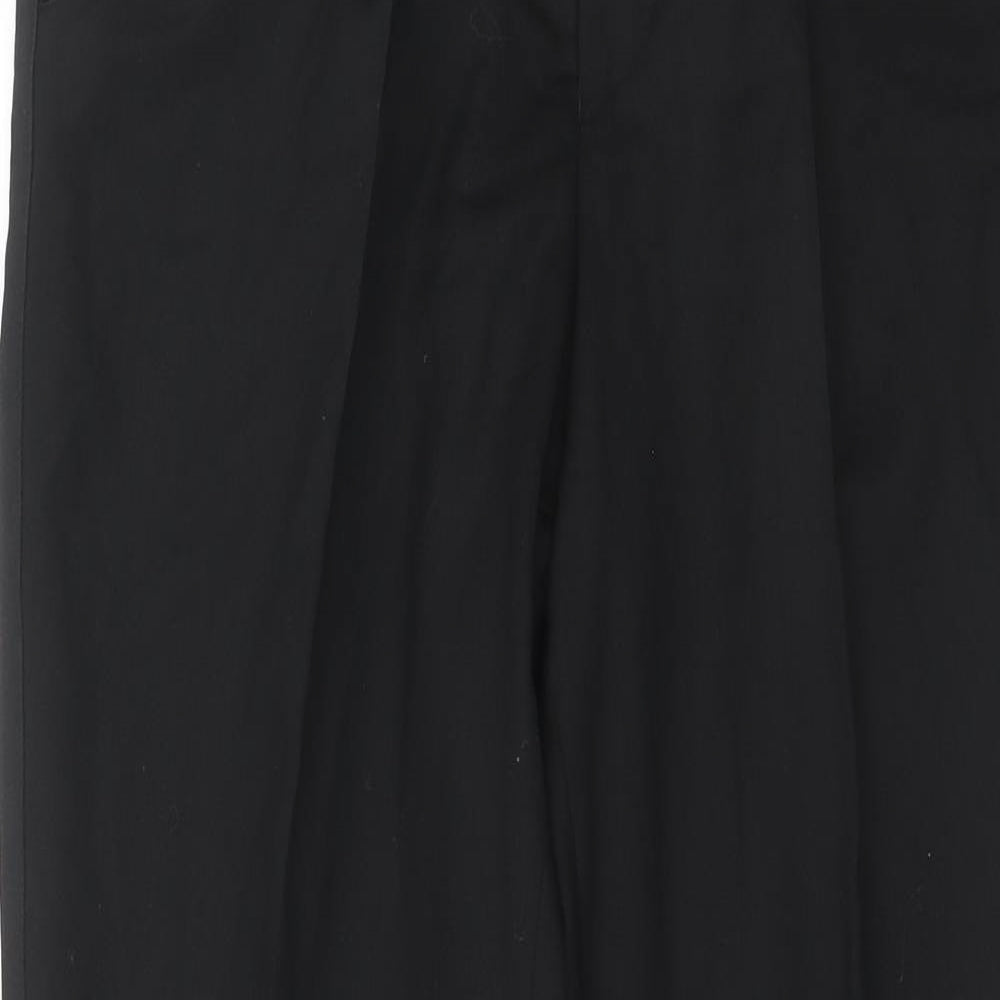 Pierre Cardin Mens Black Wool Dress Pants Trousers Size 32 in Regular Hook & Eye
