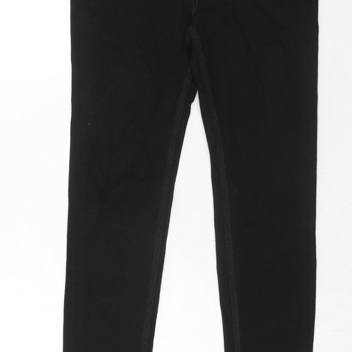Marks and Spencer Womens Black Herringbone Cotton Skinny Jeans Size 10 Regular Zip