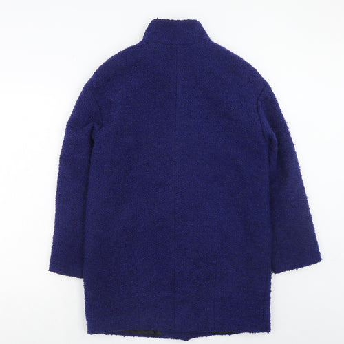 Debenhams Womens Blue Overcoat Coat Size 10 Zip