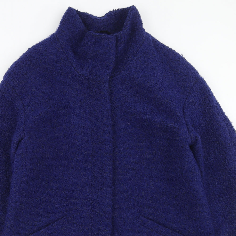 Debenhams Womens Blue Overcoat Coat Size 10 Zip