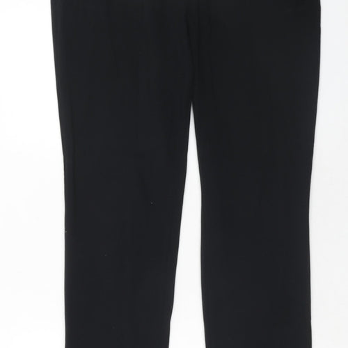 Marks and Spencer Womens Black Polyester Dress Pants Trousers Size 14 Slim Hook & Eye