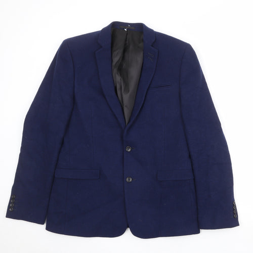 ASOS Mens Blue Wool Jacket Suit Jacket Size 42 Regular