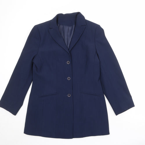 Debenhams Womens Blue Polyester Jacket Blazer Size 12