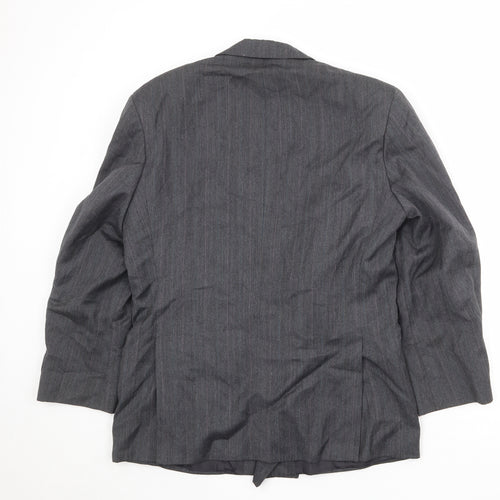Marks and Spencer Mens Grey Striped Polyester Jacket Suit Jacket Size 38 Regular