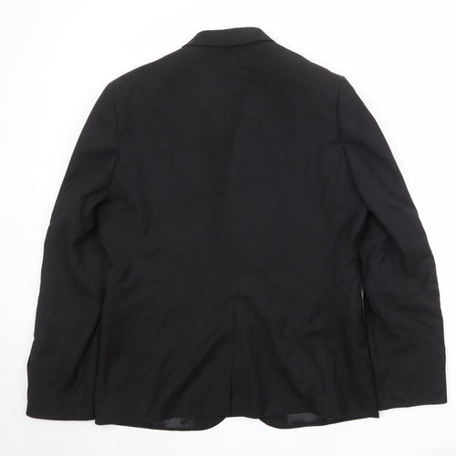 H&M Mens Black Polyester Jacket Suit Jacket Size 44 Regular