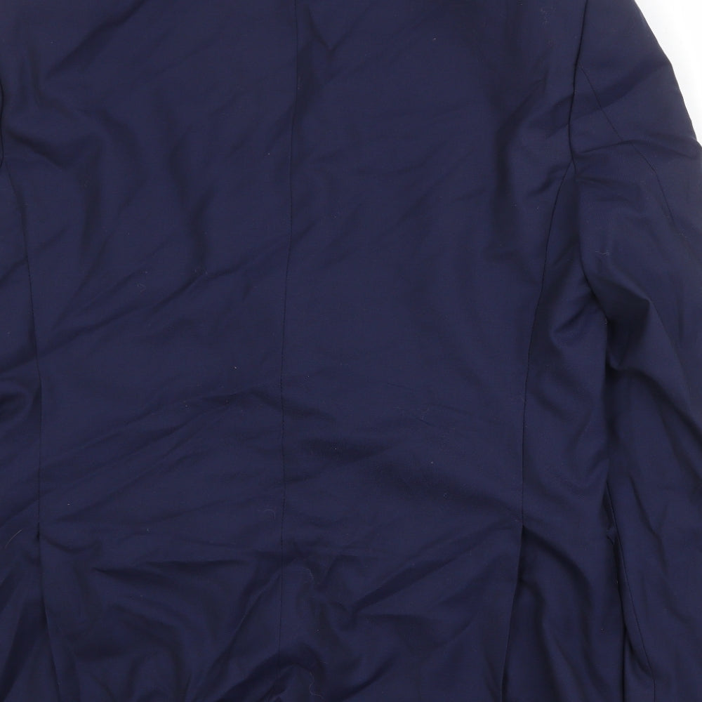 Hawes & Curtis Mens Blue Wool Jacket Suit Jacket Size 46 Regular