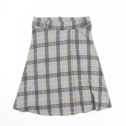 Esprit Womens Grey Plaid Polyester Swing Skirt Size L