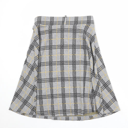 Esprit Womens Grey Plaid Polyester Swing Skirt Size L