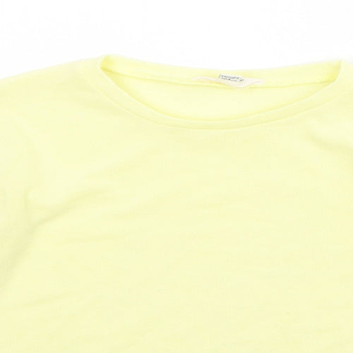 River Island Girls Yellow Polyester Basic T-Shirt Size 3-4 Years Round Neck Pullover
