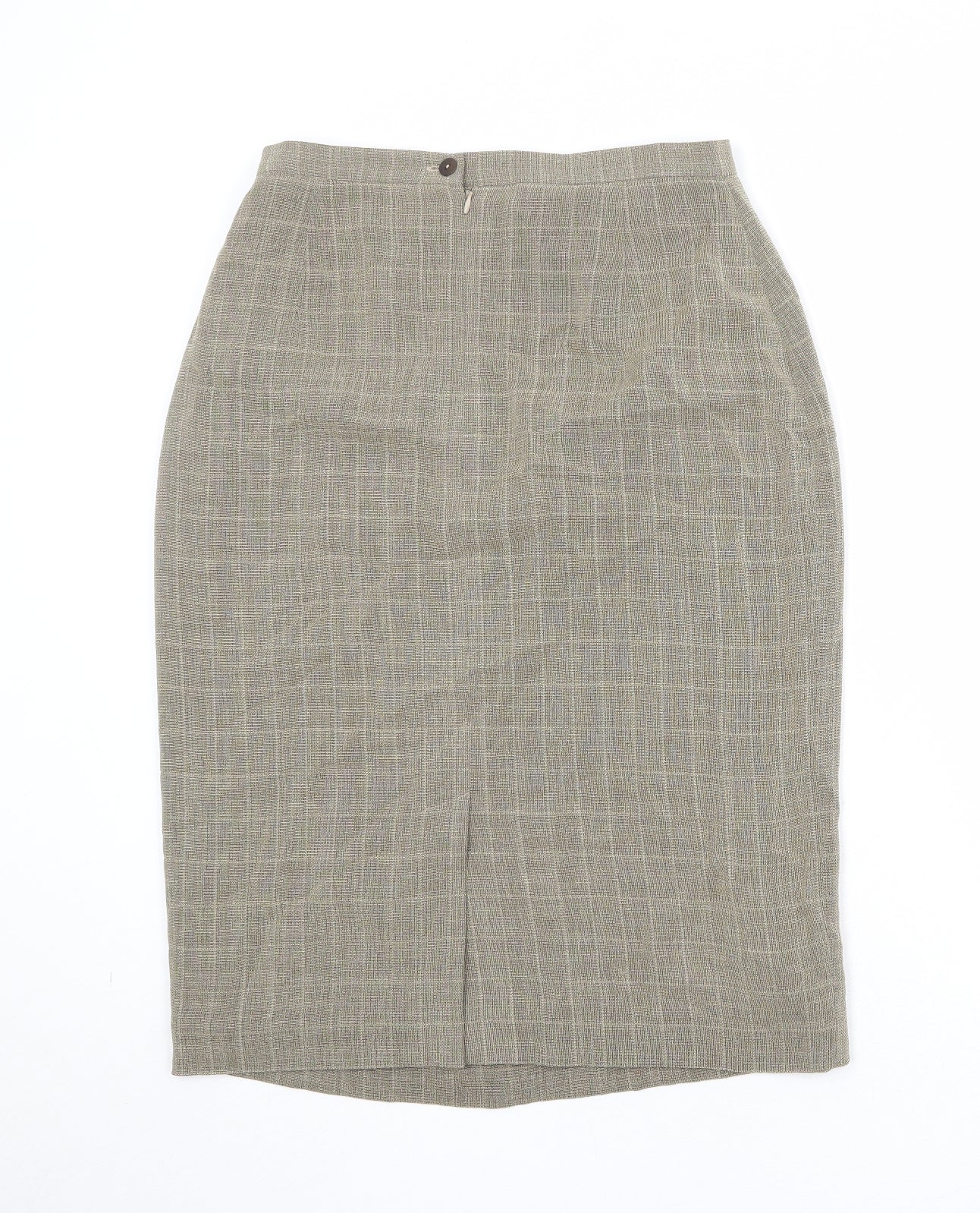 Windsmoor Womens Beige Geometric Viscose A-Line Skirt Size 12 Zip