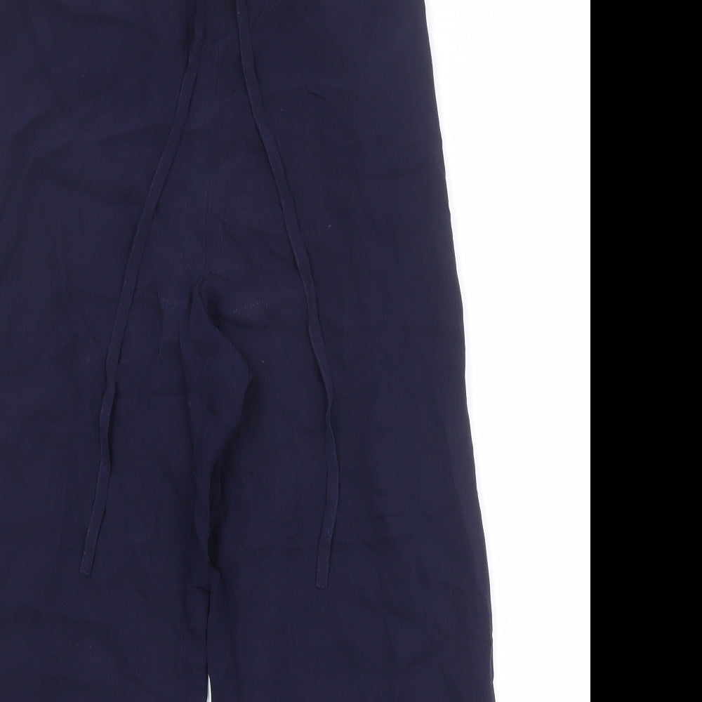 Kaliko Womens Blue Silk Trousers Size 10 Regular Zip