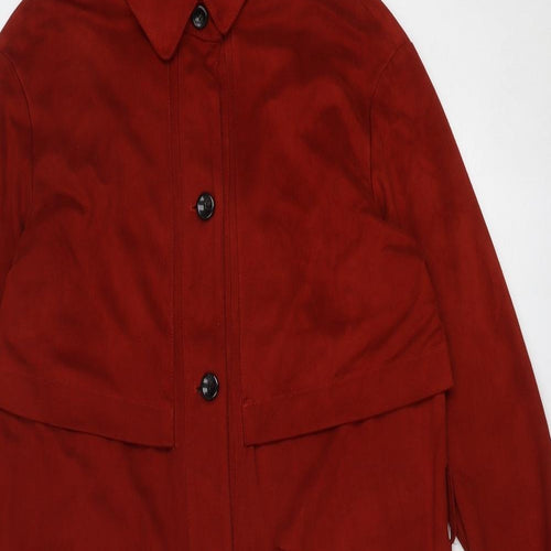 TRF Collection Womens Red Pea Coat Coat Size S Button