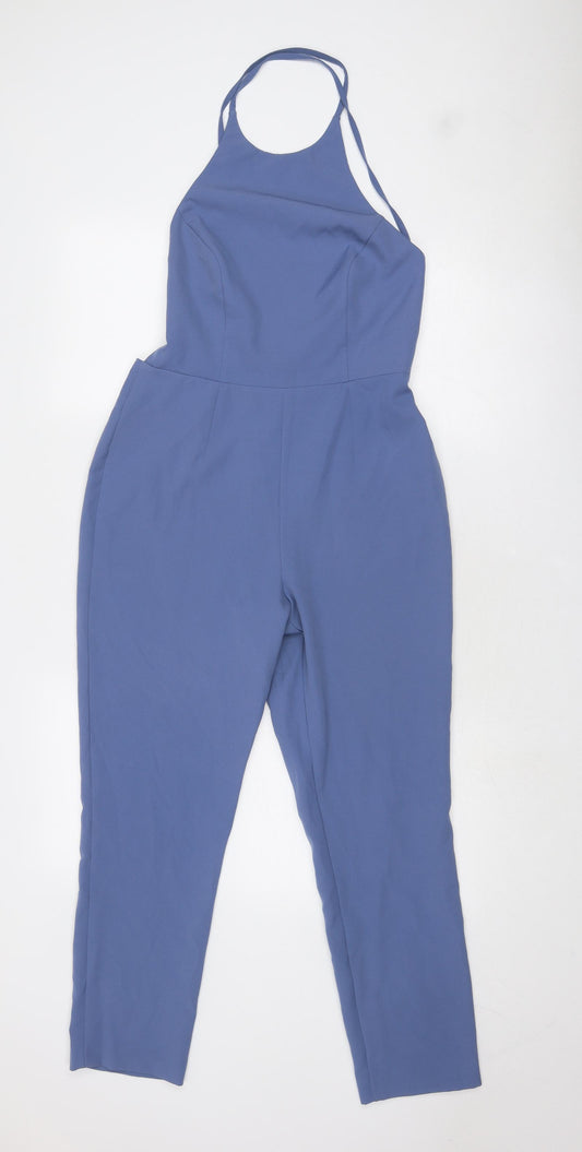 ASOS Womens Purple Polyester Jumpsuit One-Piece Size 10 Zip - Open Back