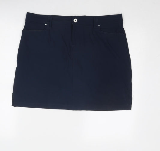 Slazenger Womens Blue Polyester A-Line Skirt Size 16 Regular Zip