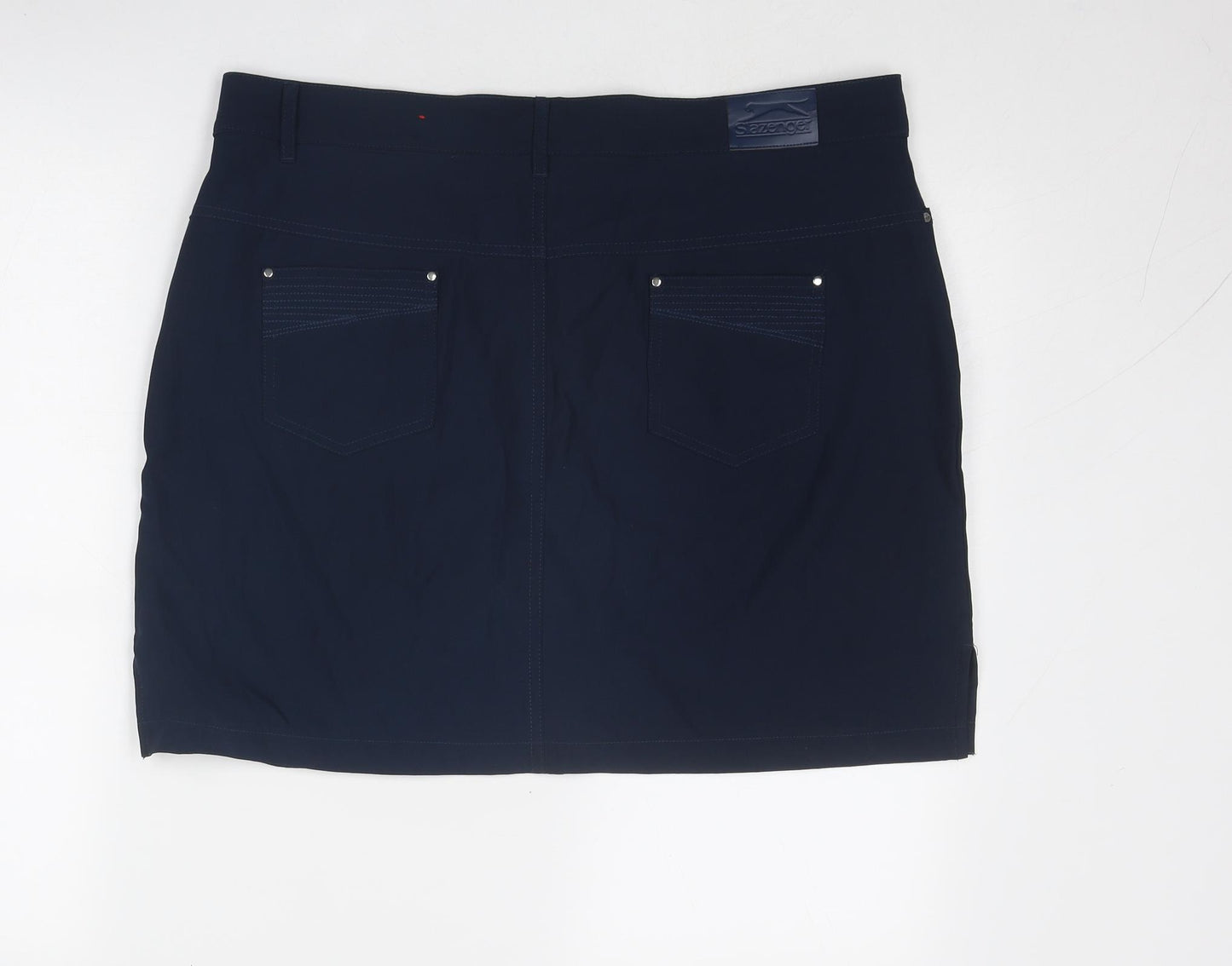 Slazenger Womens Blue Polyester A-Line Skirt Size 16 Regular Zip