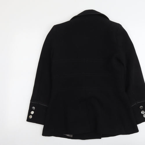 Principles Womens Black Pea Coat Coat Size 10 Button