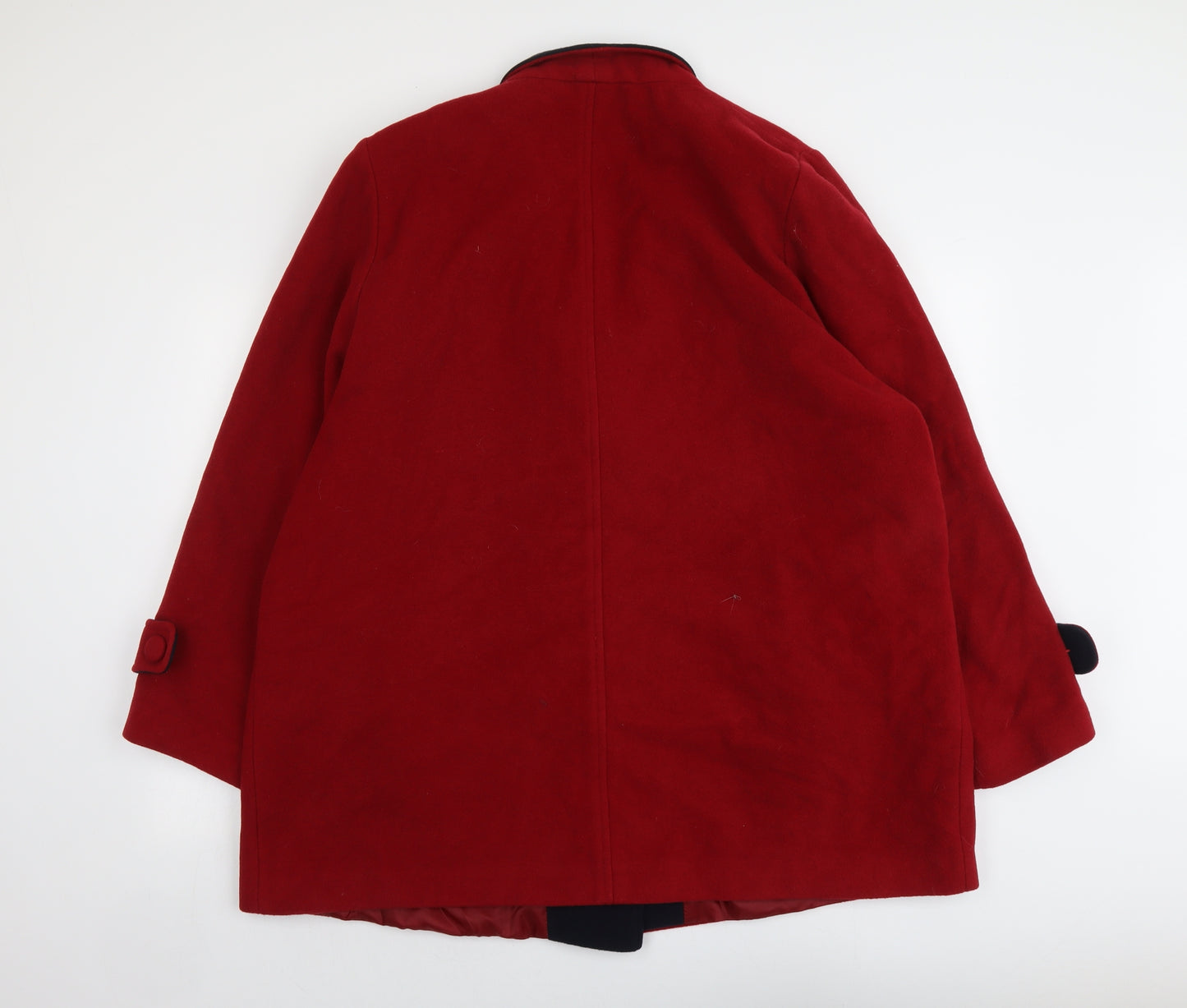 EWM Womens Red Pea Coat Coat Size 22 Button