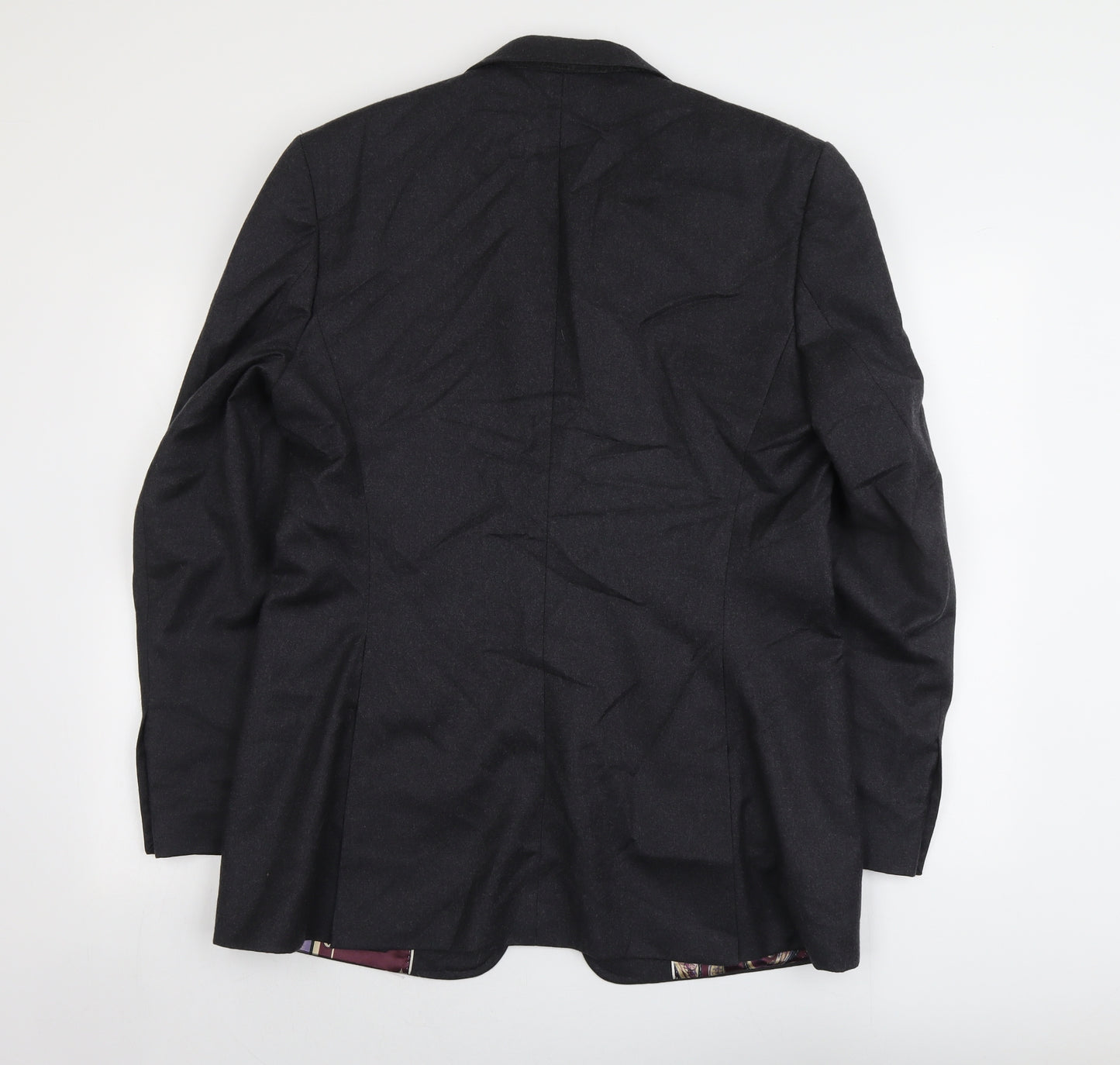 William Hunt Mens Grey Wool Jacket Suit Jacket Size 40 Regular