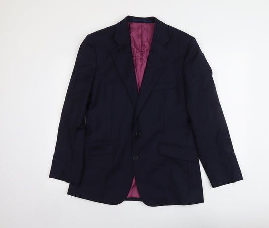 Mangas Mens Blue Polyester Jacket Suit Jacket Size 40 Regular