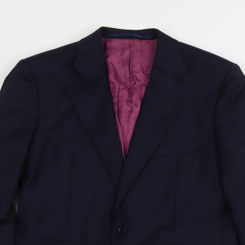 Mangas Mens Blue Polyester Jacket Suit Jacket Size 40 Regular