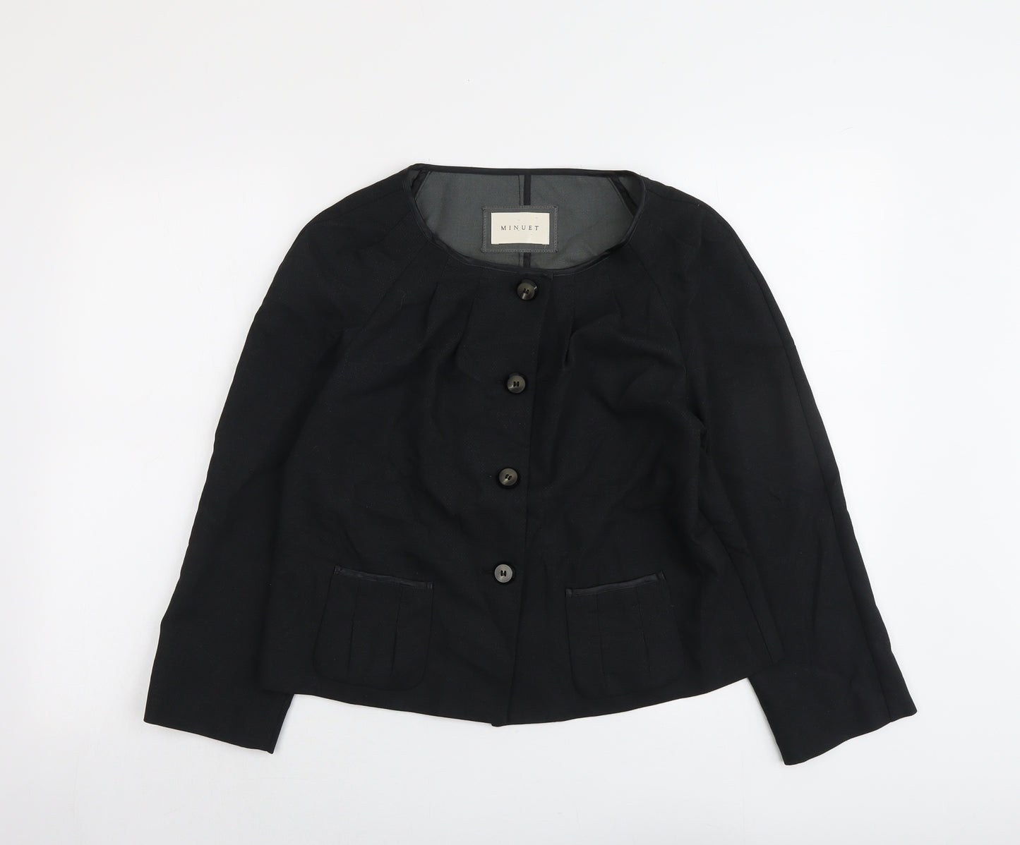 Minuet Womens Grey Jacket Size 10 Button