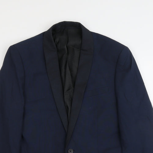 NEXT Mens Blue Polyester Jacket Suit Jacket Size 40 Regular