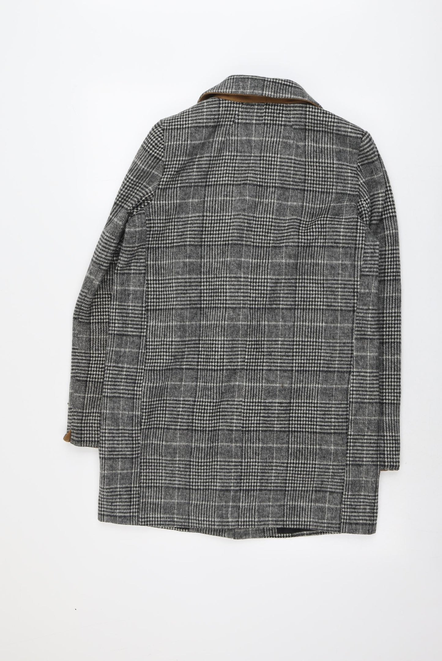 Dorothy Perkins Womens Grey Plaid Jacket Blazer Size 8 Button