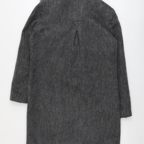 VILA Womens Grey Overcoat Coat Size XS Button