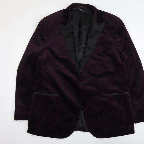 Marks and Spencer Mens Purple Polyester Jacket Suit Jacket Size 46 Regular