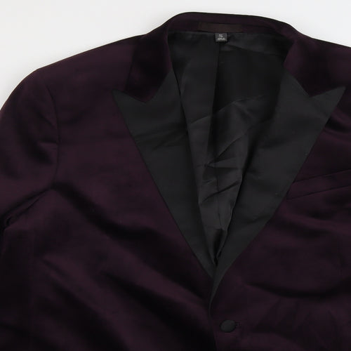 Marks and Spencer Mens Purple Polyester Jacket Suit Jacket Size 46 Regular