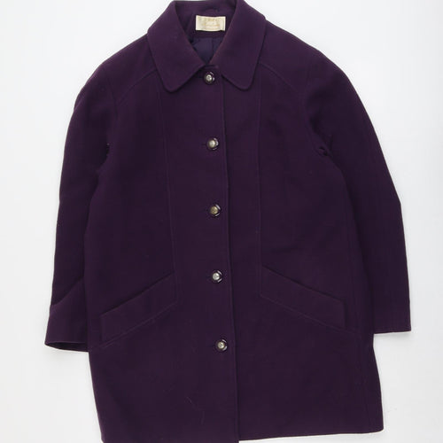 Eastex Womens Purple Pea Coat Coat Size 10 Button