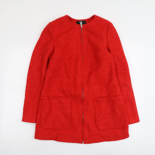 New Look Womens Red Military Jacket Coat Size 10 Zip