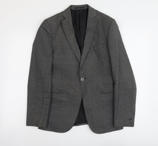 T.M.Lewin Mens Grey Wool Jacket Suit Jacket Size 36 Regular