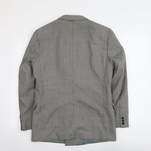 Skopes Mens Black Houndstooth Polyester Jacket Suit Jacket Size 42 Regular